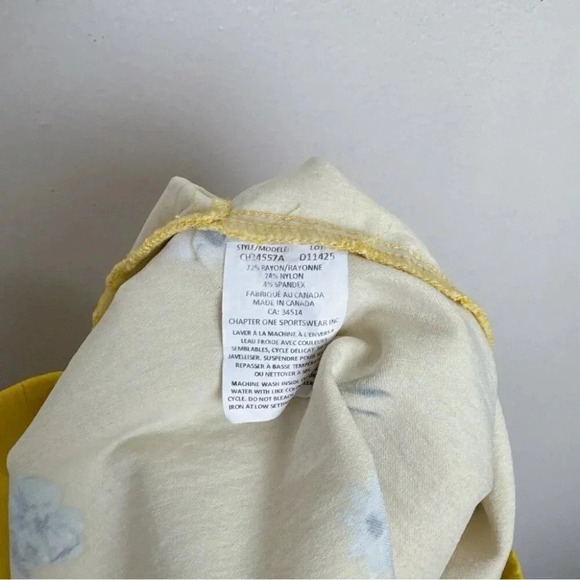 Jules & Leopold Womens Xlarge  Floral Motif Yellow Pull On Skinny Capri - Picture 9 of 12